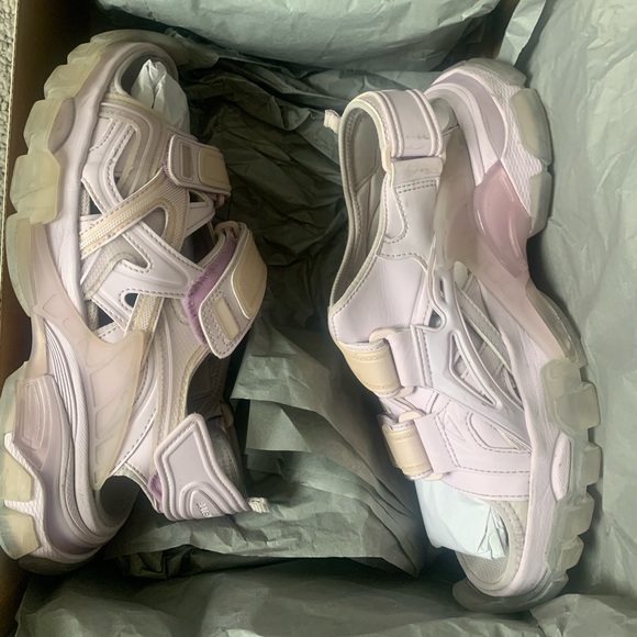 Balenciaga Track Touch Strap Sandals Lilac Lavender 38 - Picture 12 of 14